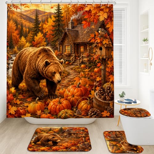 Rideau de douche rustique 183x183 avec tapis de bain imperméable pour douche - 3