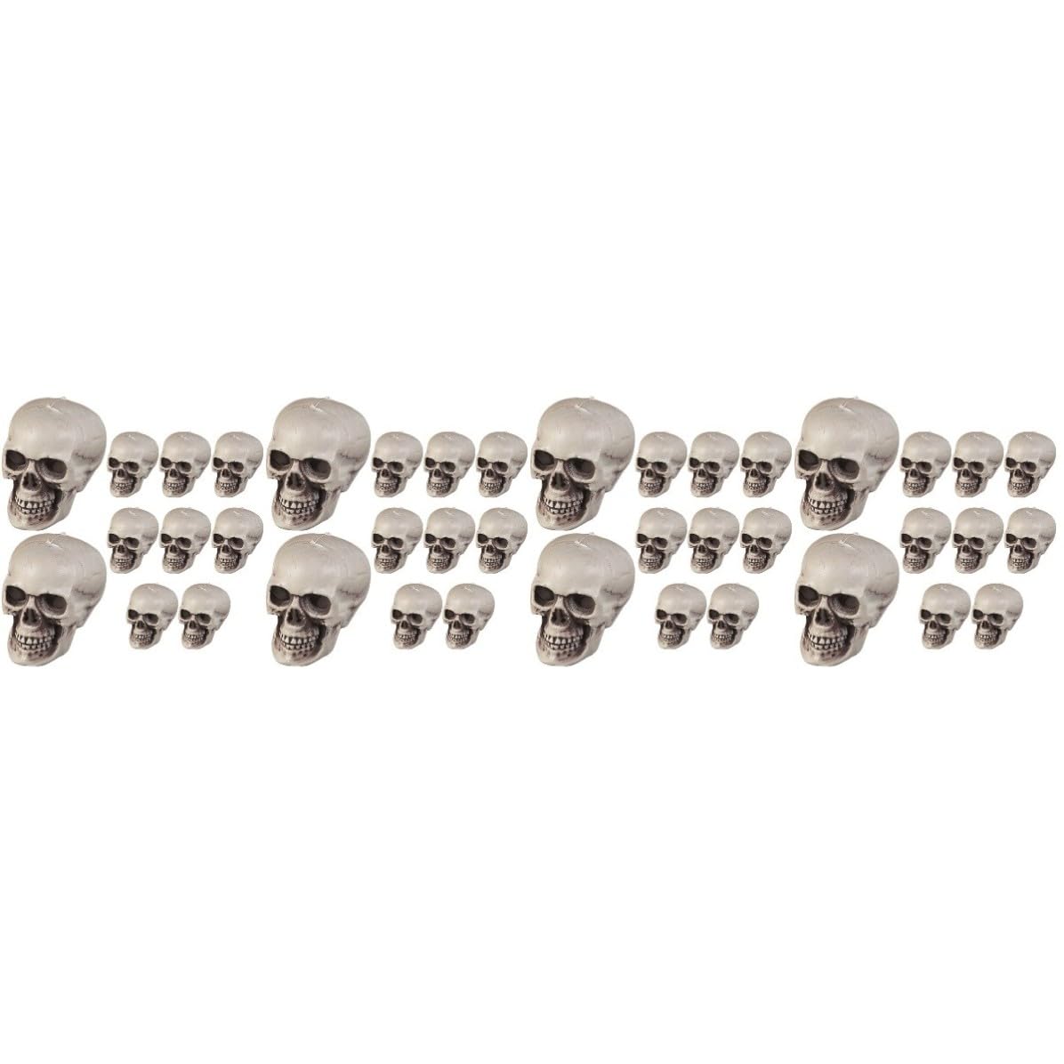Uonlytech 40 Pezzi Teschio Realistico in Plastica Pe Beige per Decorazione Halloween, Accessorio Resistente per Foto e Scherzi, Ornamento Spaventoso per Festa e Casa