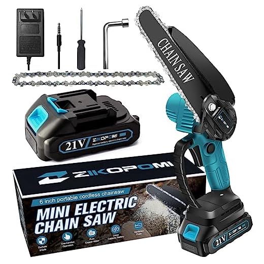 6 Inch Small Chainsaw Cordless, Electric Chain Saw, Handheld Mini Chainsaw, Battery Powered Cordless Saw, Pruning Saw, branch cutter, Yard Work Power Garden Tool (One Battery&One Chain)