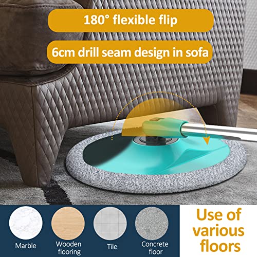 Ciwei Spin Mop And Bucket Set Cleaning System With 3 Washable Microfiber Pads Wet And Dry Use Mop Bucket With Separate Clean And Dirty Water With Adjustable Mop Pole Length #TOP7