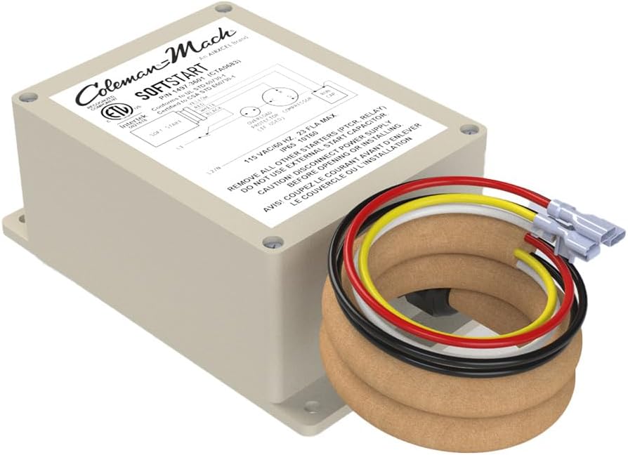 Coleman-Mach Soft Start Kit for All Coleman-Mach Air Conditioners and Heat Pumps - Reduces Start-Up Amperage by 75%, Fits Series 45000/47000/48000, Smooth Ramping for Improved Performance (1497-3601)