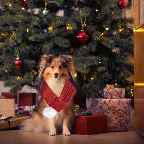 Weihnachten Hund,Hunde Weihnachtskostüm Schal Hundekostüm Kostüm Dog Haustier Weihnachts Christmas Costume Hundekleidung Rot Weihnachtskostüme Weihnachtsschal,für Weihnachtstage Haustier-Kleidung (L)