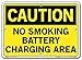 Vestil SI-C-16-A-AL-063 NO SMOKING BATTERY CHARGING AREA Caution Sign, Aluminum, 0.063" Overall Size, 10.5" W x 7.5" H