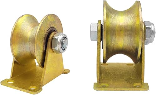 Miniatura 3 de KDDEON rueda de pista con ranura en U, rueda rígida resistente, carga máxima de una sola rueda 2,204.6 lbs, para pista invertida, puerta rodante,