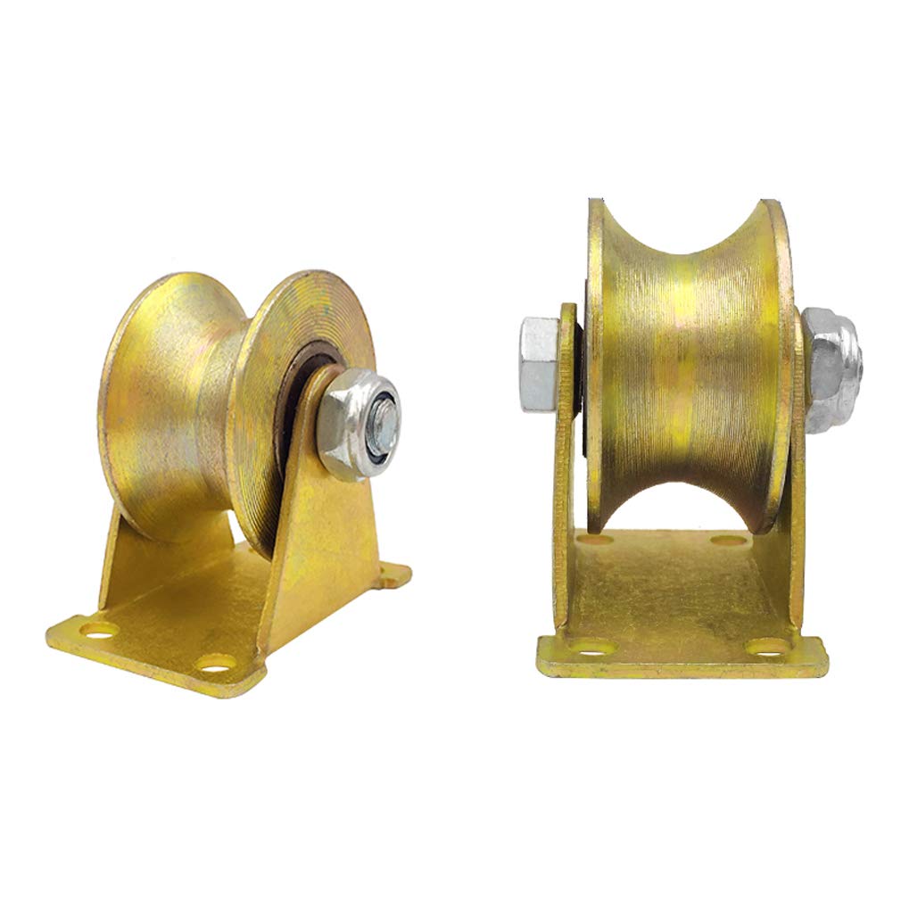 GYRAZXS 4 Pcs Heavy Duty Rigid Wheels - 1000kg Load Capacity Perfect for Inverted Tracks Rolling Gates Sliding Doors Industrial Equipment Wire Rope Rails (2in/49mm)