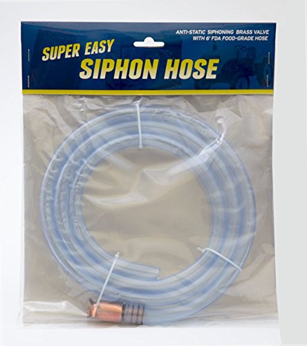 Super Easy Siphon Hose | Self-Priming Water & Liquid Siphon | Manual Syphon | Use On Aquariums, Fish Tanks, Pools | Pump Gas, Fuel & Oil | Safe for Drinking Water | FDA-Grade Clear PVC Tubing | 6ft