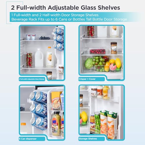 Image of BLACK+DECKER 7.7 Cu. Ft. Top Mount Refrigerator with Freezer, 2 Door Fridge with Top Freezer and Mechanical Temperature Control, For Homes and Apartments, BDA77LAB, Black