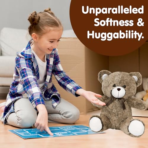 Image of Kidology Plush Toy Pillow, Reversible Bunny, Cute Rabbit Sofa Pillow, Easter Bunny Stuffed Animal Cute Rabbit Plushie Birthday Gift for Boys Girls (Medium, Teddy Bear Brown - 40cm)