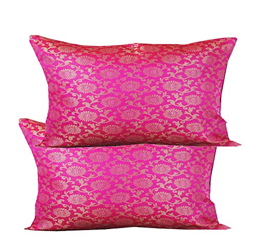 Best Decorative Cushion Covers: Cotton vs Velvet 91 Pink Parrot- Art Silk Multi Colour-Cushion Cover with Zipper 12x1...