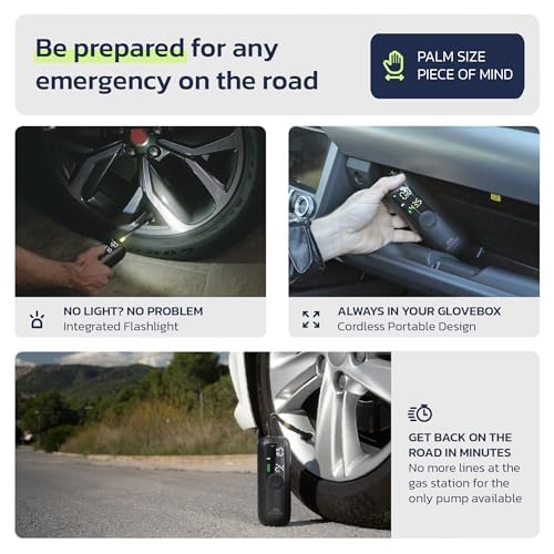 Woowind Portable Tire Inflator for Car, Bike Pump, Portable Air Compressor, 1 Minute Inflation, 150PSI Air Pump for Car Tires, Bikes, Motorcycles, Balls - with Digital Pressure Gauge