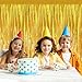 Gold Metallic Tinsel Foil Fringe Curtains Backdrop 2Pack 3.3x8.3Ft Gold Party Streamers for Birthday Party Decorations Halloween Christmas Decors Foil Curtain Backdrop for Bachelorette Wedding