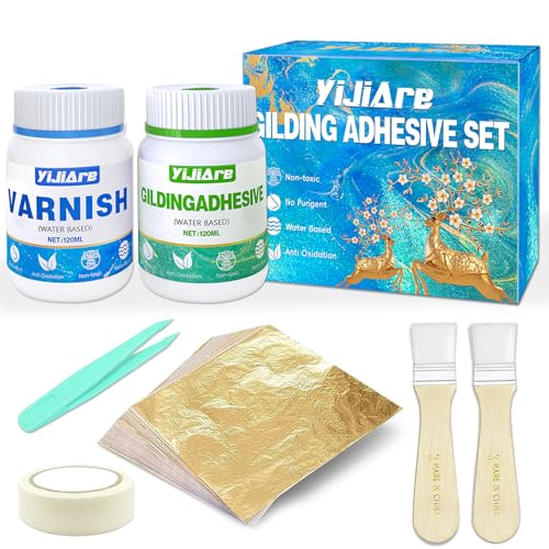 Gold Leaf Gilding Adhesive Kit with Gold Leaf Sheets