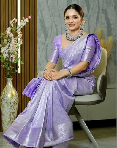 Image of SIRIL Women's Banarasi Soft Silk Saree Pure Silk with Unstitched Blouse Piece