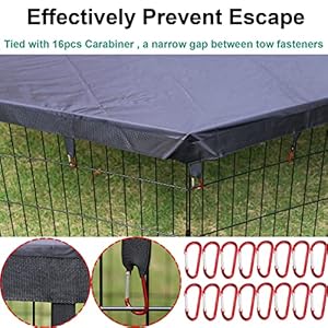 Dog Playpen cover Sun/Rain Proof Top Cover,Provide Shade and Security for Indoor and Outdoor dog Pen,Dog Pen Cover Fits All 24″ Wide 8 Panels Pet Exercise Pen (Playpen Not Included!!!)