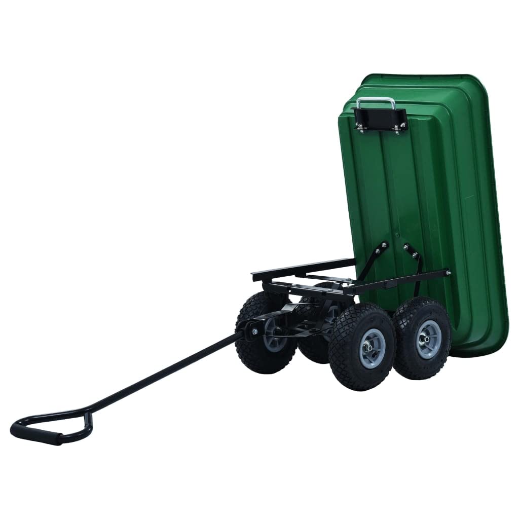 vidaXL Carrito de Mano basculante para jardín 300 kg 75 L Verde
