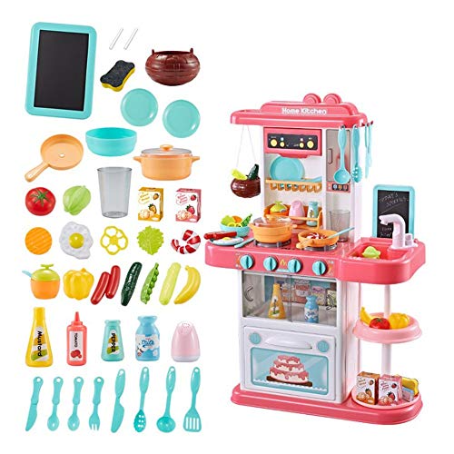 Toy Cooking Kits Kids Kitchen Playsets With Lights Spray And Sounds For Boys Girls Toys Children Tableware Dishes Good Gift Including Vegetables Food Kitchen Role-playing Toys Birthday Gifts