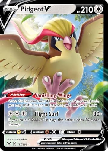 Pokemon - Pidgeot V 137/196 - Lost Origin Ultra Rare - Single Card