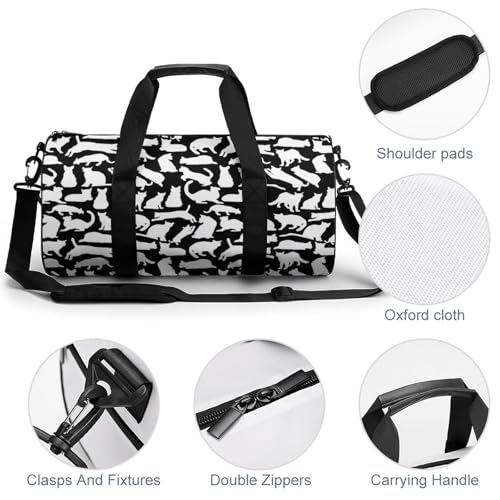 Cute Cats Compact Gym Bag Travel Duffel Bags Lightweight Foldable Sports Tote Gymbag4