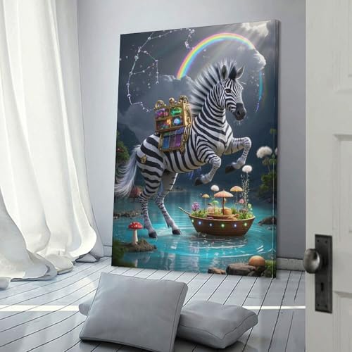 Impression sur toile zèbre affiche décoration murale 40x60