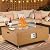 36" Outdoor Propane Fire Pit Table, 50000BTU Fire Table with Wind Guard, 11LBs Glass Beads & Rain Cover, Patio Heater with Anti-Rust Coating, Stainless Steel Gas Fire Pits for Outside Patio,Yellow