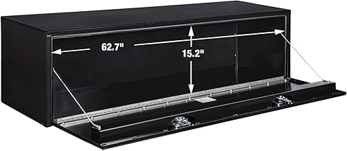 Vista 99 de Buyers Products 1704305 - Caja de acero negro para debajo de la carrocería con cierre de asa en T bloqueable, 24 x 24 x 36 pulgadas, fabricada