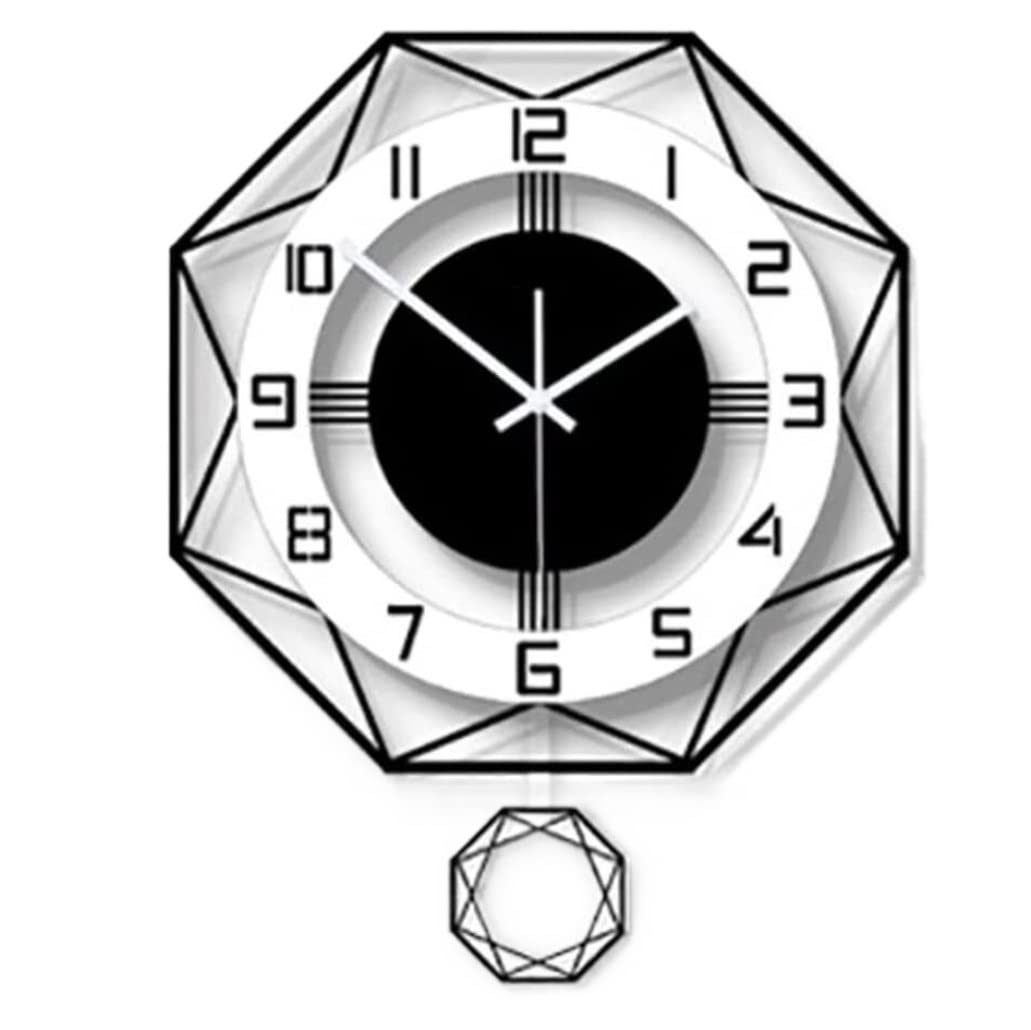 AZHKJKZH Wall Mounted Clock Silent Creative Wall Clock Non Ticking Quality Round Quartz Battery Operated For Living Room Home Decor For Living Room(35X45cm)