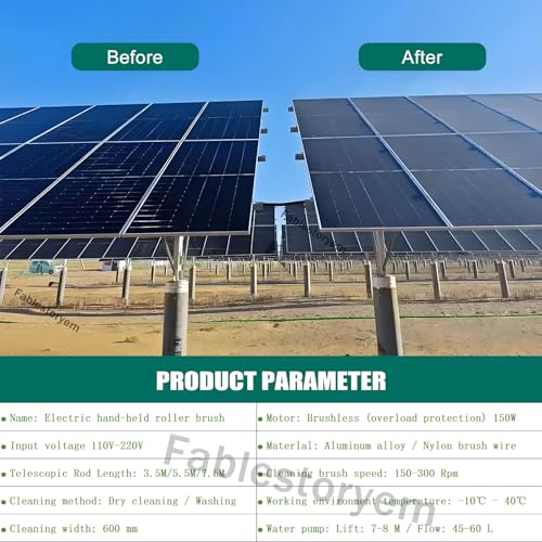 Cepillo de agua para paneles solares con varilla de extensión ajustable de aluminio 5.5M 6