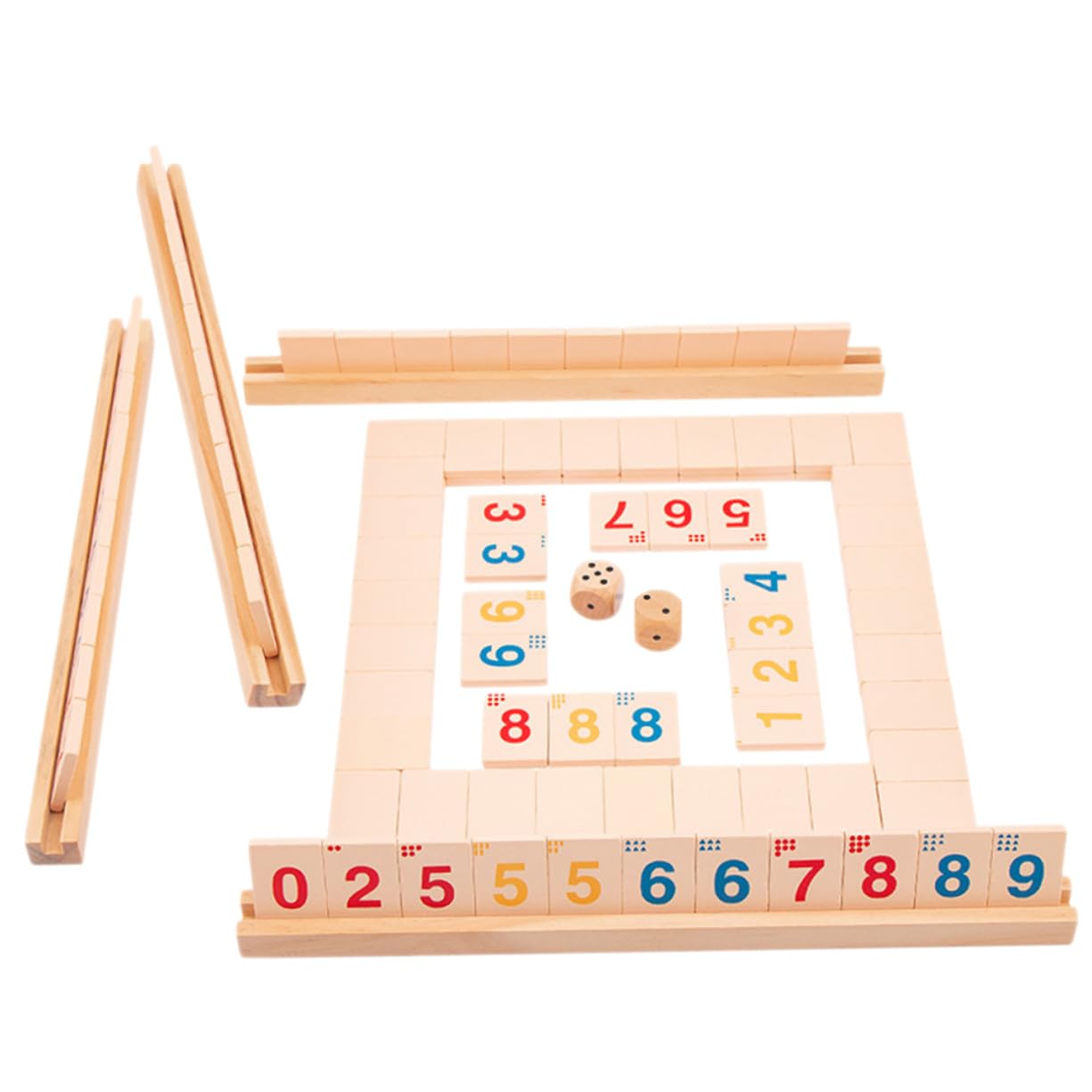 Jeu de Société en Bois « Fermer la Boîte » pour Adultes et Garçon et Filles Plateau 4 Voies Jeu Mathématique Éducatif pour Soirée et Voyage 1 Set Compact