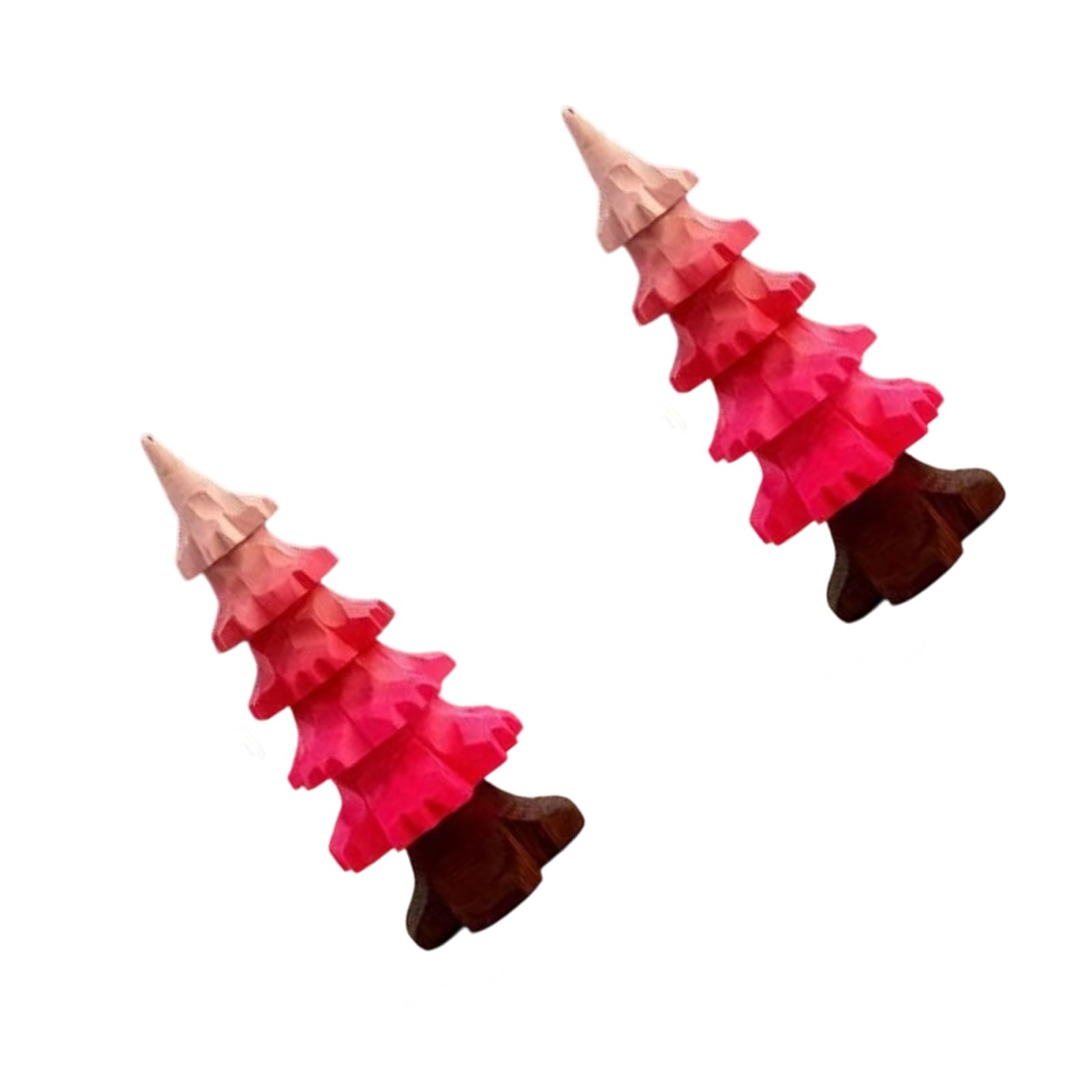 Xagmodshn A 2Pcs Miniature Gradient Christmas Tree Decors Wooden Dornment Party Supplies For Festives Holiday Centerpiece Decoration Holiday Decors