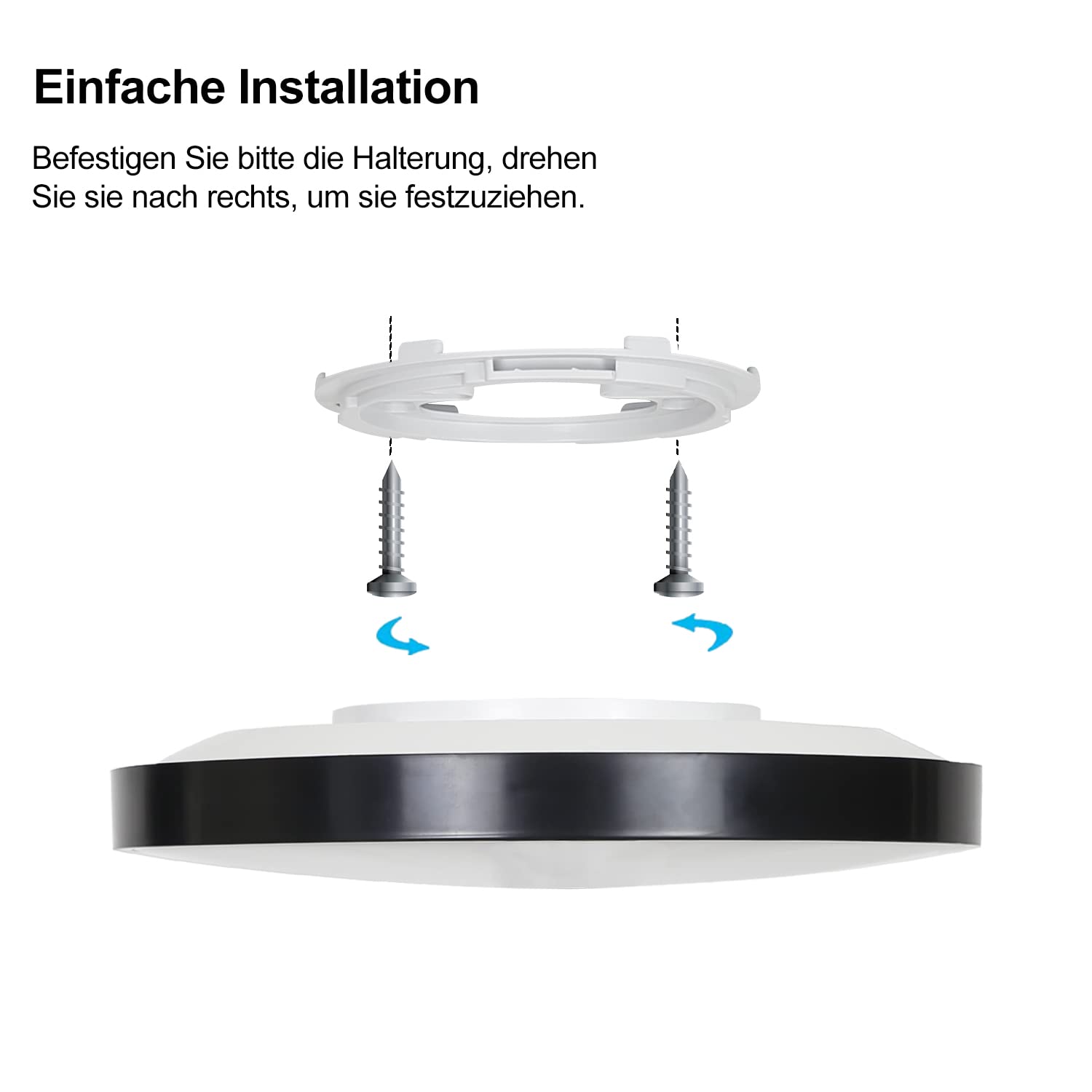 CBJKTX 4ER LED Deckenleuchte Schwarz Deckenlampe - 17W Badezimmerlampe | Flach IP44 Wasserdicht Rund Modern Flurlampe für Küche Wohnzimmer Bad Schlafzimmer Flur Balkon Büro Eingang Keller