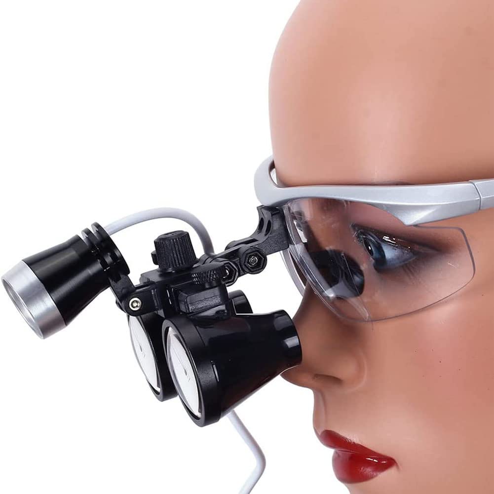 ASerZenith Binocular Loupes, Rechargeable Watch Repair Magnifier, Optical Glass 3.5X Magnification, Working Distance 420Mm/16In, Loupe