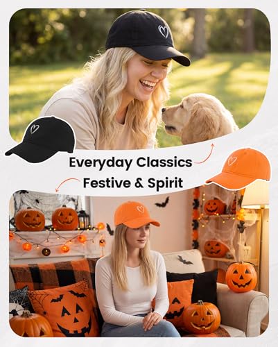 Image of American Trends Womens Baseball Caps Cute Heart Dad Hat, Adjustable Cotton Unisex Cap for Workout, Golf & Everyday Wear