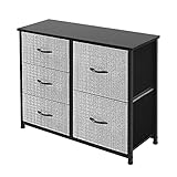 AZL1 Life Concept Cómoda Mueble de Almacenamiento – Cajonera organizadora Grande para Dormitorio, Gris con Negro