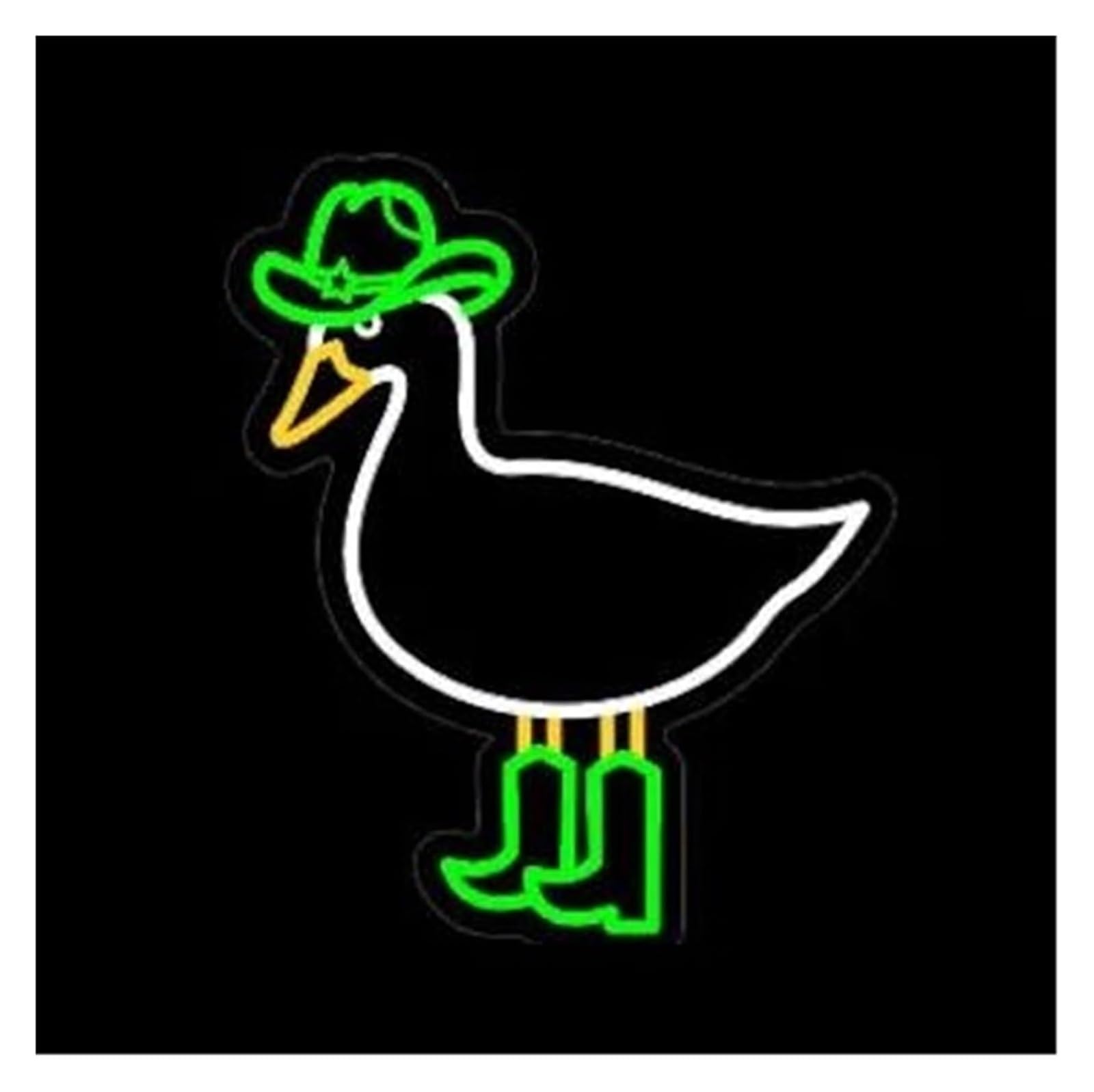 Genérico Luces de neón Lámpara de letrero con forma vaquero, ganso, pato tonto, luz LED grabada para habitaciones temática mascotas, 45 cm(D)