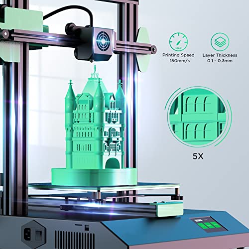 3D Drucker, 3D Printer mit 2,8 Zoll Touchscreen, Große Druckbereich von 220 x 220x 250 mm, Automatische Nivellierung, Heizbett für 1,75 mm Filament PLA, ABS (3D-ET4) - Image 6