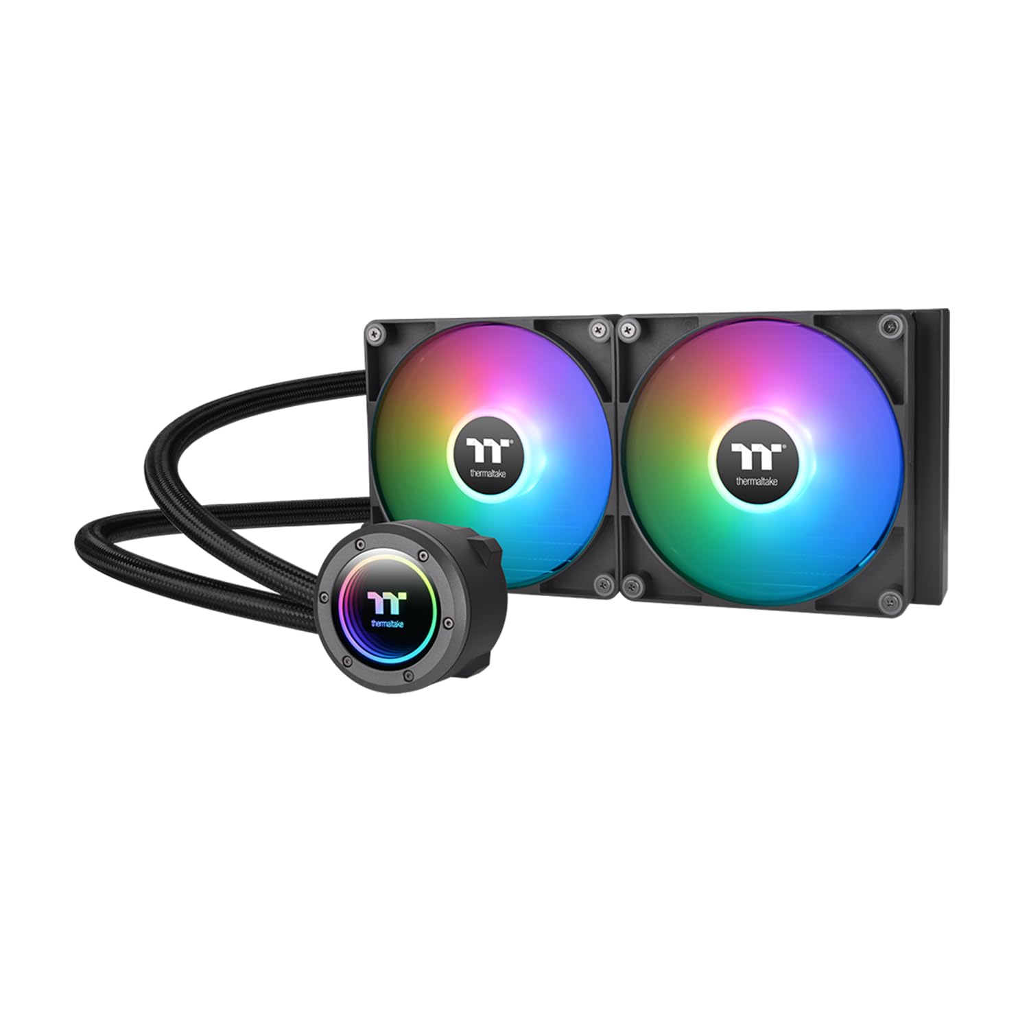 Thermaltake TH280 ARGB Sync V2 CPU Liquid Cooler/AlO Liquid Cooling/Fan 140mm*2/PWM 500~2000 RPM/Mirror Waterblock/MB ARGB Sync Control, CL-W375-PL14SW-A
