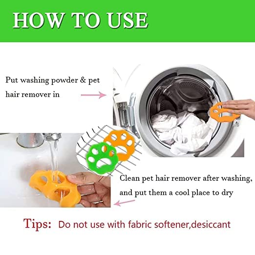 SNAPSHOPECOM Pet Hair Remover for Laundry,Dogs and Cats Hair Catcher for Washing Machine,Non-Toxic Safety Reusable Floating Pet Fur Catcher,The Laundry Lint and Fur Remover(Pack of 2 Pcs) 2