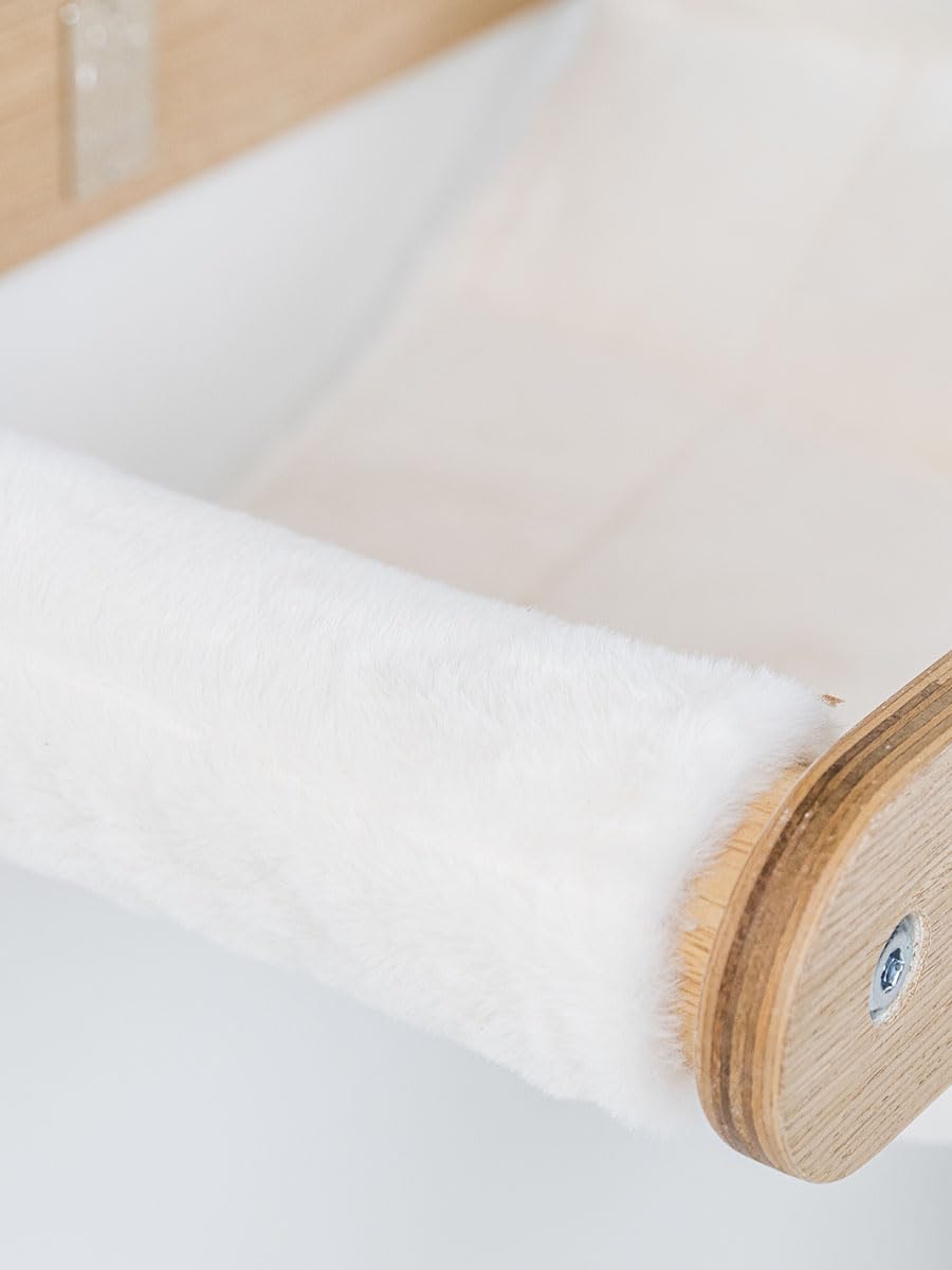 Petrebels Kletterwand, Katzenhängematte Lazy 50 cm, Kratzbaum Wand, Premium Qualität Wandkratzbaum, Katzenbett Wandmontage, Holz Farbe Eiche-Rustikal Look