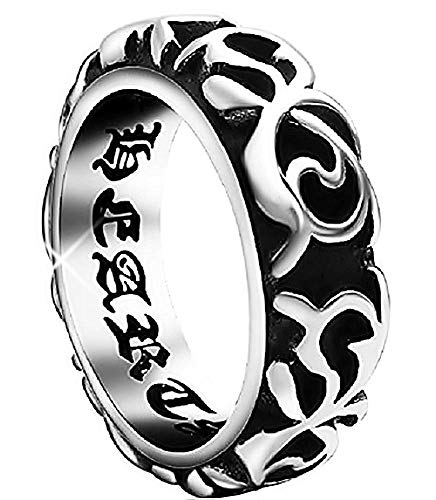 Inception Pro Infinite Anillo de patrón Tribal con Escritura en Relieve e...