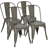 silla tolix vintage en madrid Se vende en un paquete de 4 sillas para comedores, dimensiones generales: aprox. 52,7 x 45 x 85,5 cm, altura del asiento: 45 cm, material: hierro El diseño moderno y elegante es ideal para el comedor, la cocina, el dormitorio, el jardín, la tienda, el bar, la pizzería, el restaurante, etc.