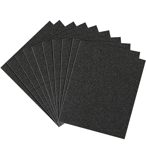 Shineboc 60 Grit Sandpaper 9 x 11 Inch Wet Dry Sand Paper Hand Abrasive Sanding Sheets for Wood Metal Automotive Sanding and Polishing Coarse - 10 Sheets
