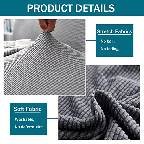 Housse de canapé extensible pour masquer l'usure tissu marron - 3