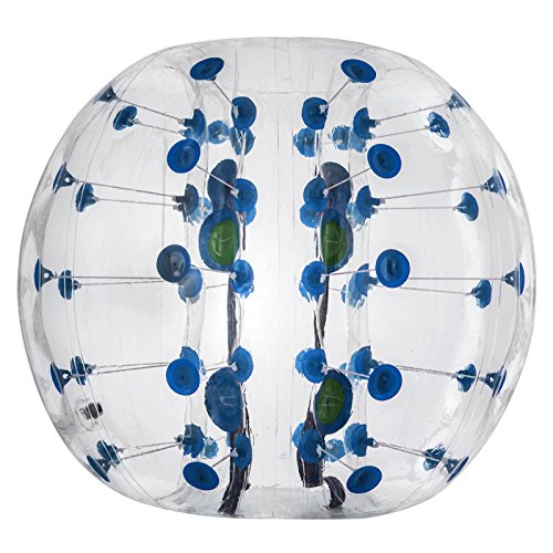 OldFe Bubble Soccer Pelota de Burbuja Zorb Ball Bola Inflable Pelotas Hinchables Gigantes Bubble Ball Bubble Football 1.2 M Transparente con Punto Azul con Manijas Cover