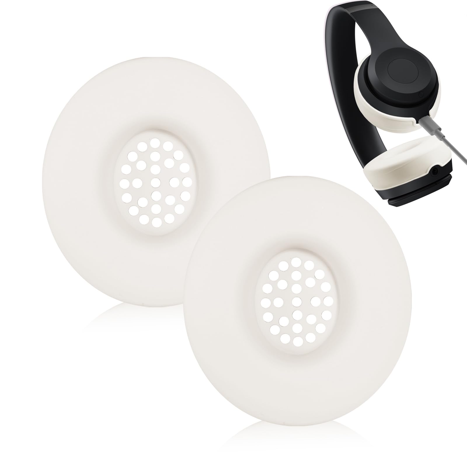 Adhiper Silicone Ear Pads Cover for Beats Solo 4, Washable Sweat Earpad Covers Silicone Case for Beats Solo4 & Solo3 Wireless On-Ear Headphones