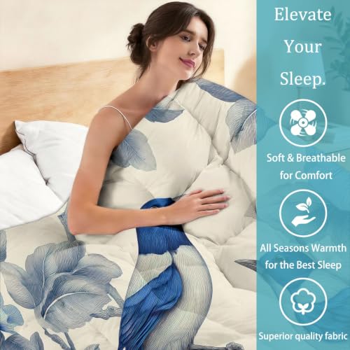 Duvet de algodón reversible con estampado botánico exclusivo de 150x200cm y fundas 7