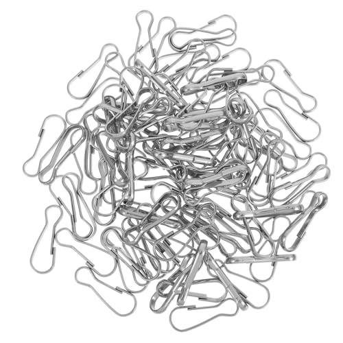 FUNOMOCYA 100pcs Vintage Metal Keychain Spring Hooks Stainless Steel Snap Hooks for Crafts Connection Buckle Heavy Duty Metal Clips for Keychains and DIY Projects