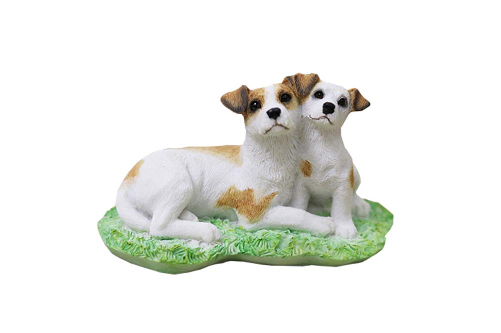 YNIYUJKL For Desk Table Desktop Home Office Bookshelf Adornment Statue Ornaments Sculptures Jack Russell Terrier Decorative Dog, Simulation Animal Model Garden Decoration Home Decorati