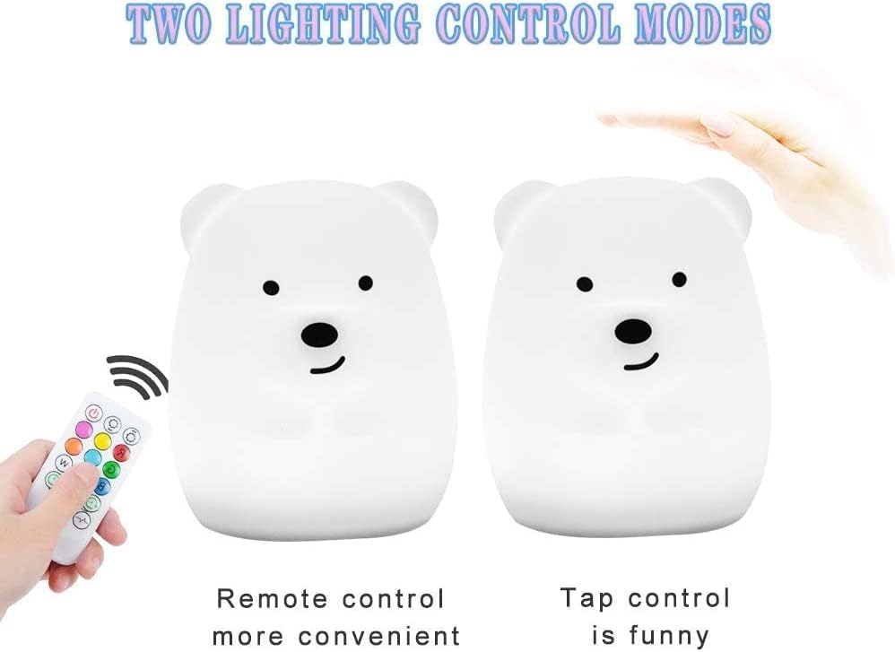 Miniatura 3 de Luz nocturna para niños, lámpara de noche para niñosadultos, luz multicolor con control remoto, resistente a la rotura, cuidado de los ojos, tamaño