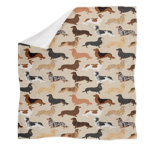 UOIMAG Soft Bed Throws Cute Dachshund Blankets Animal Dog Flannel Fleece Blankets Gift Sofa Blanket (110x140cm โ image 1