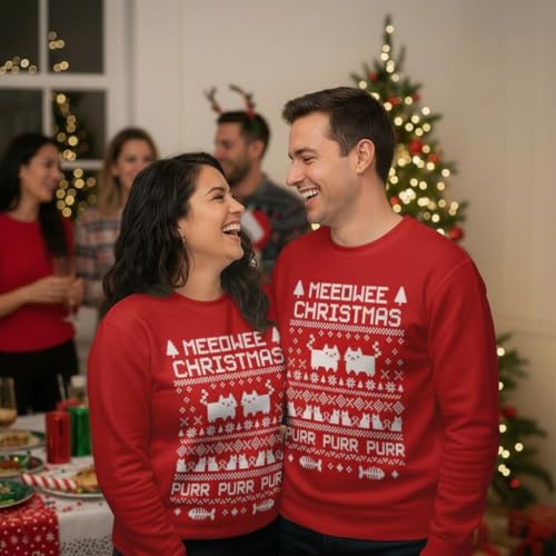 Meeowee Christmas Purr Purr Cat Sweatshirt - Image 6